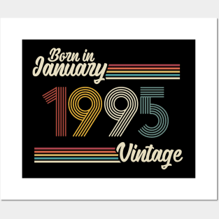 Vintage Born in January 1995 Posters and Art